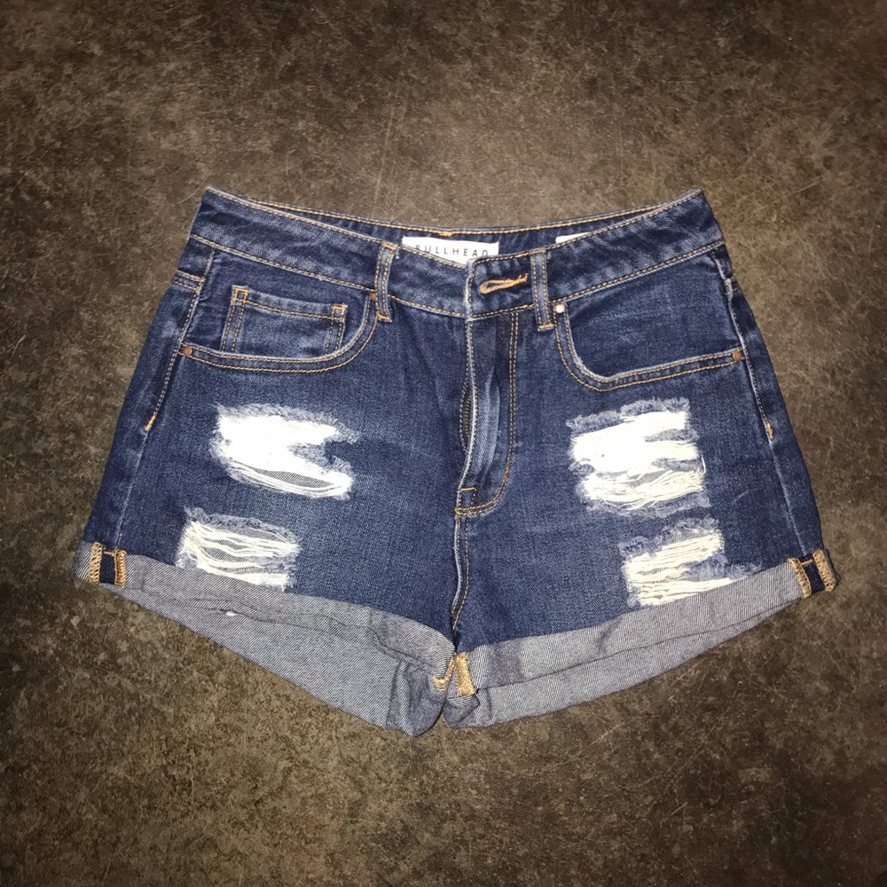 Blue denim shorts